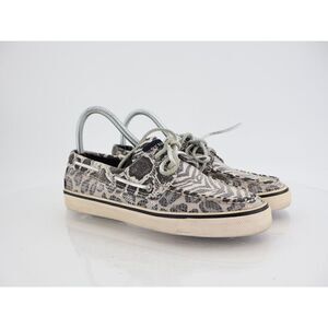 Sperry Top Sider Womens Size 7M Zebra Black & White Sequins Shoes Loafers
